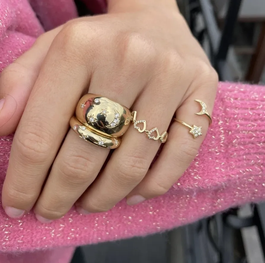 14KY Small Celeste Dome Ring