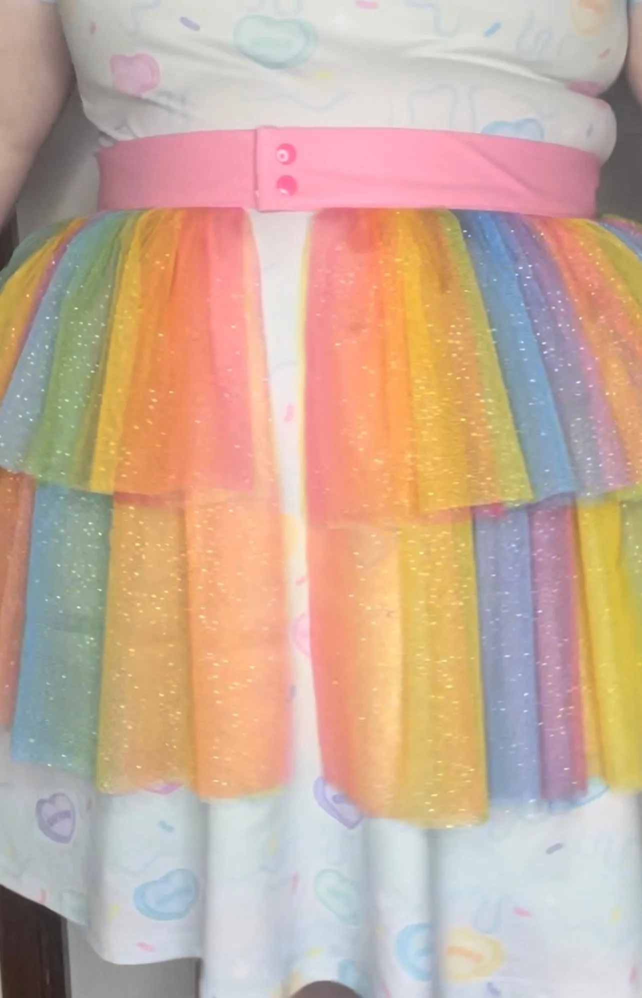 2 Layered Rainbow Tulle Belts