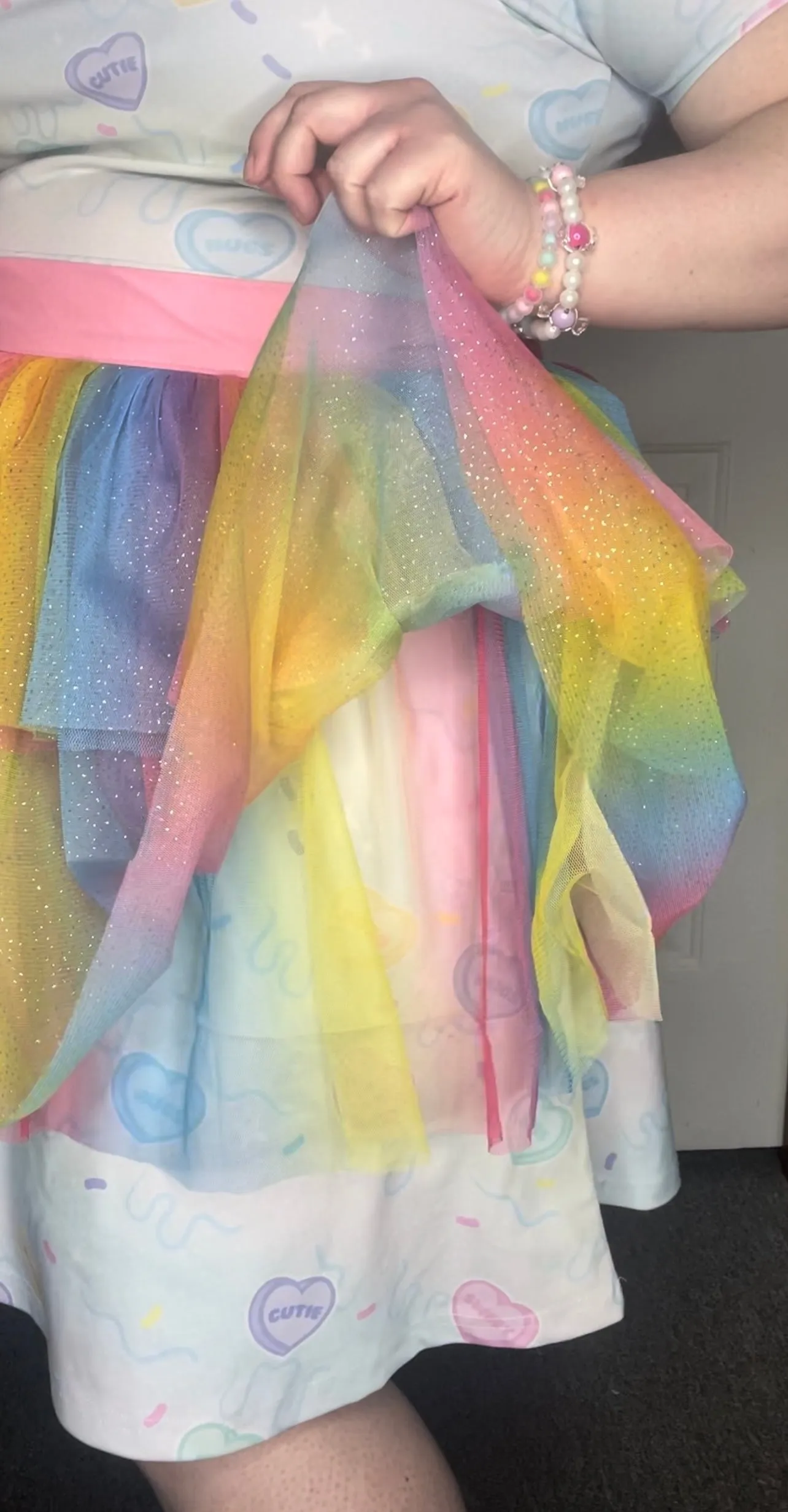 2 Layered Rainbow Tulle Belts