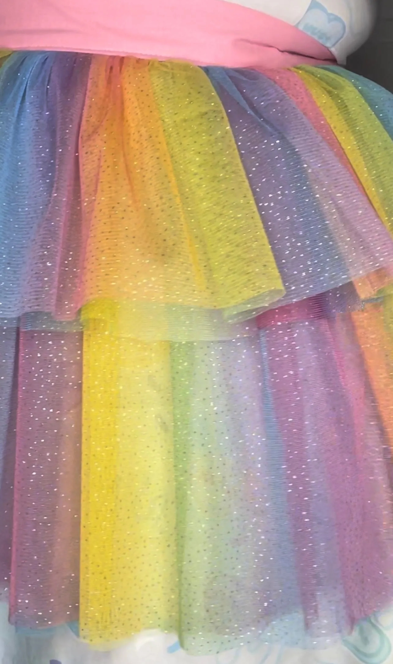 2 Layered Rainbow Tulle Belts