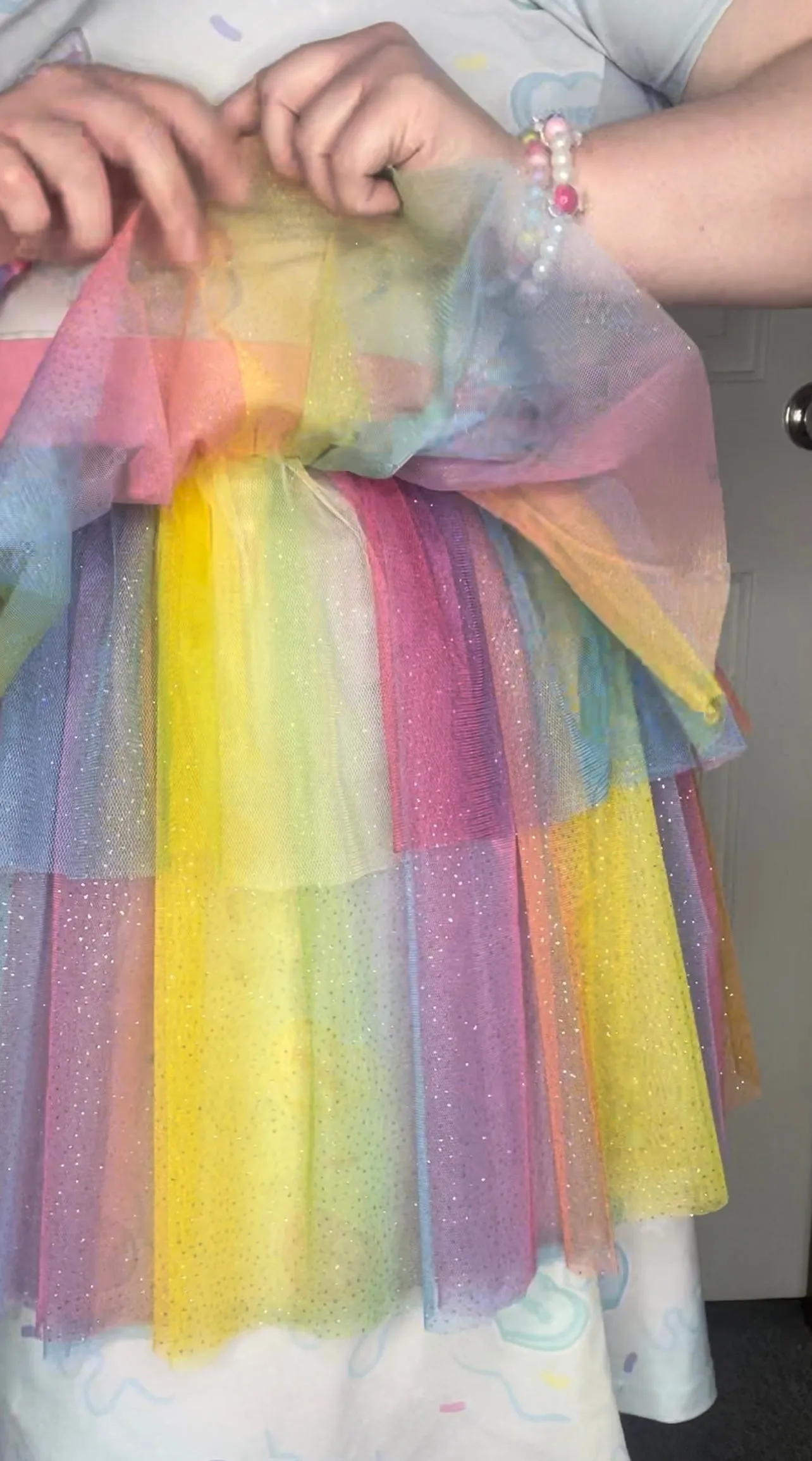 2 Layered Rainbow Tulle Belts