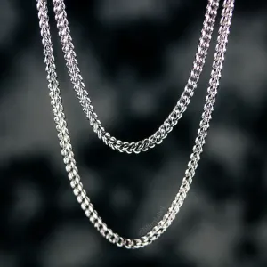 2.5mm Franco Box Chain in White Gold