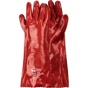 400mm 16'' Medium-duty Red PVC gloves Abrasion-Lv4