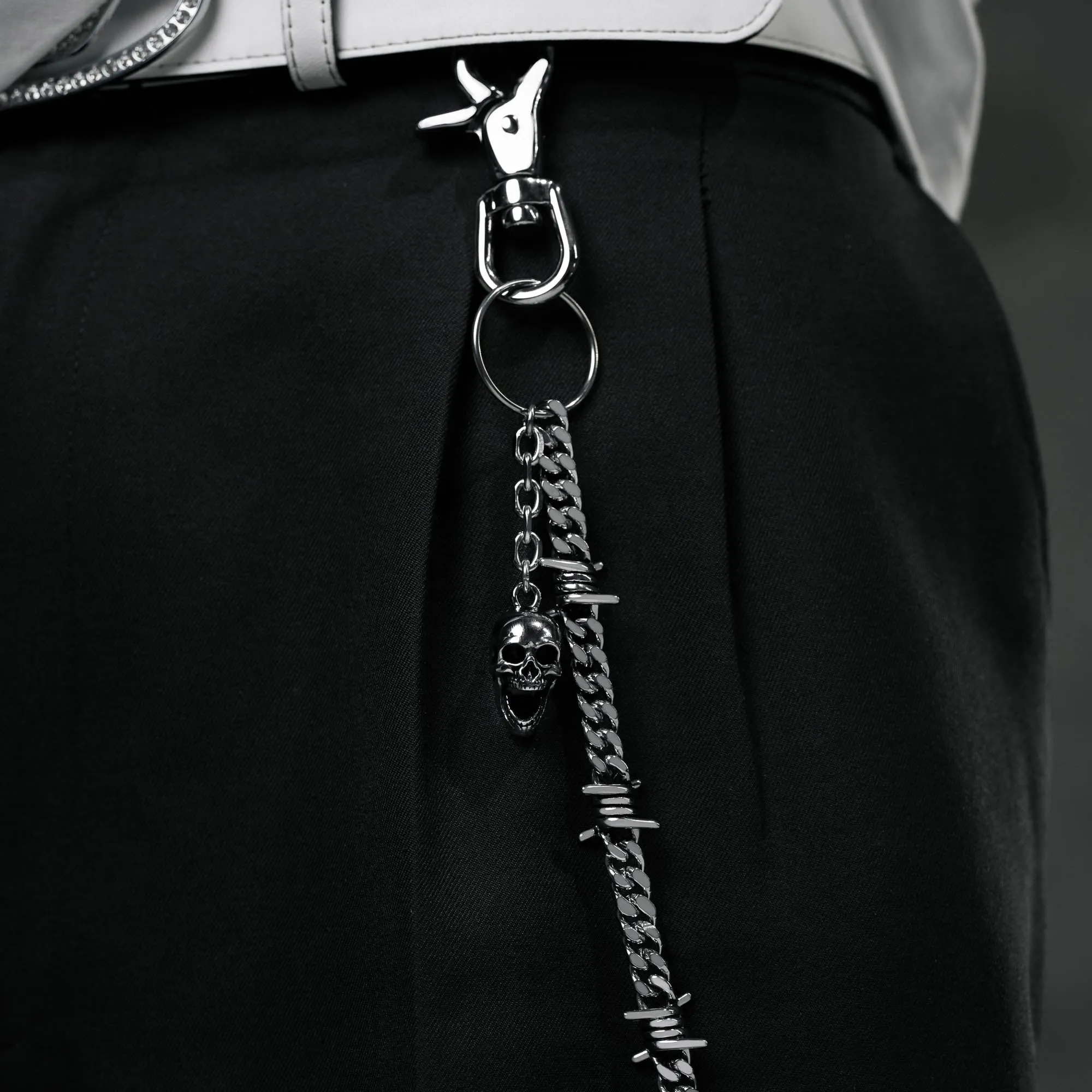 9mm Barbed Wire Cuban Wallet Chain