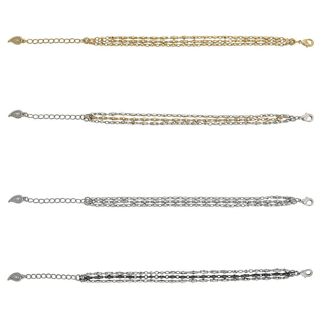 Akira Multi-Strand Bracelet in Silver & Gold