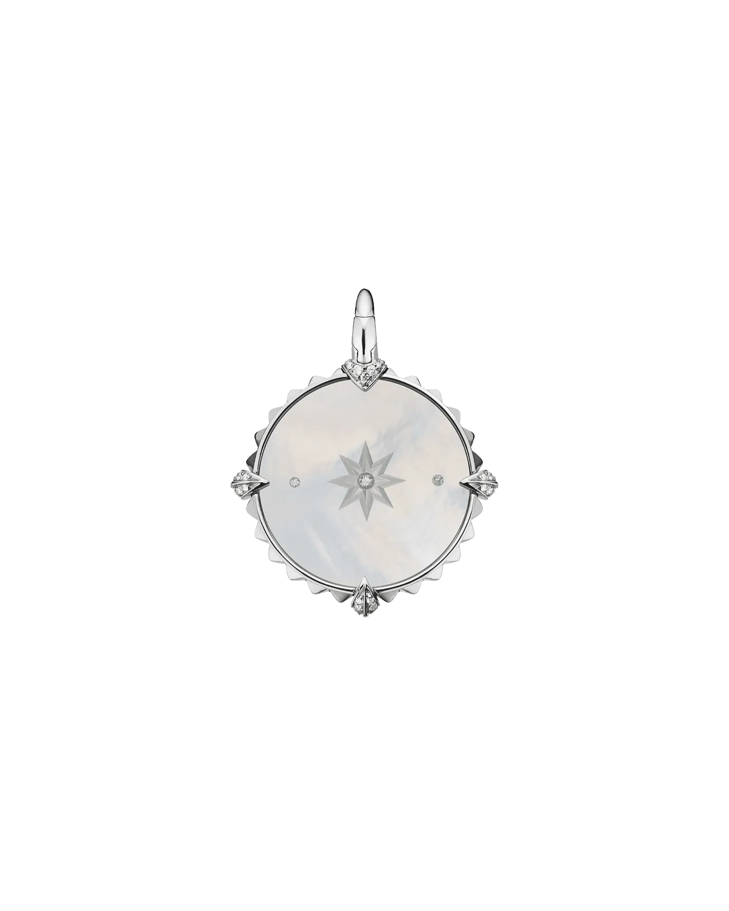 Aries Coin Charm | Mother of Pearl, Diamonds, and White Gold