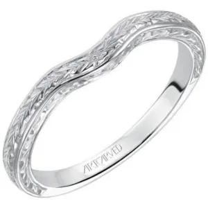 Artcarved "Elise" Engraved Curved Wedding Ring