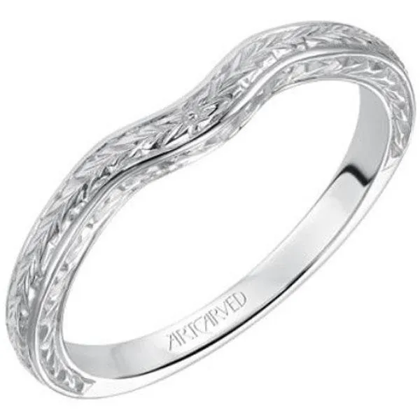 Artcarved "Elise" Engraved Curved Wedding Ring