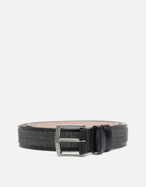 Bead-Embellished Leather Belt