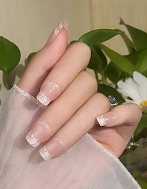 Beauty - Nails - floral French manicure