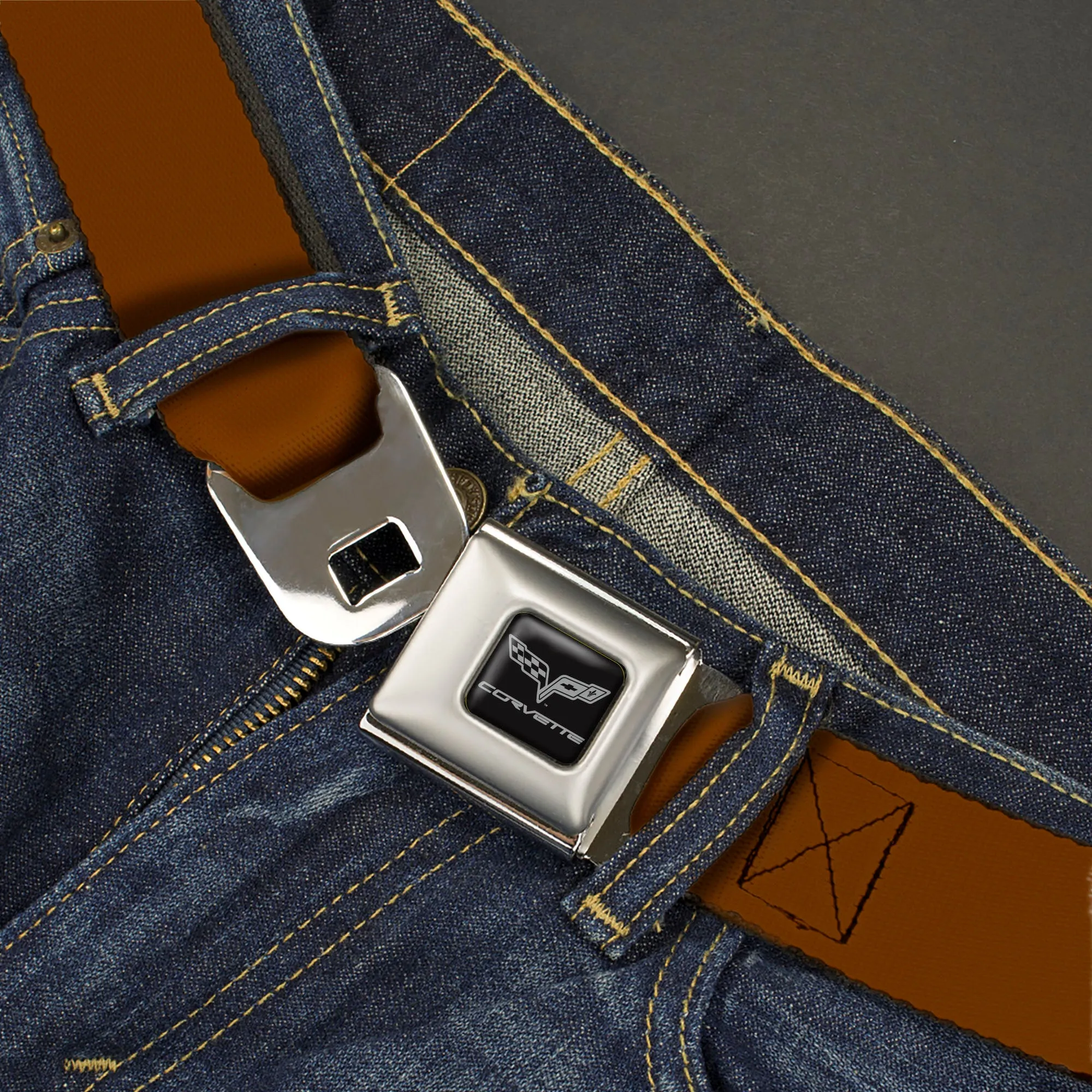 C6 Seatbelt Belt - Brown Webbing