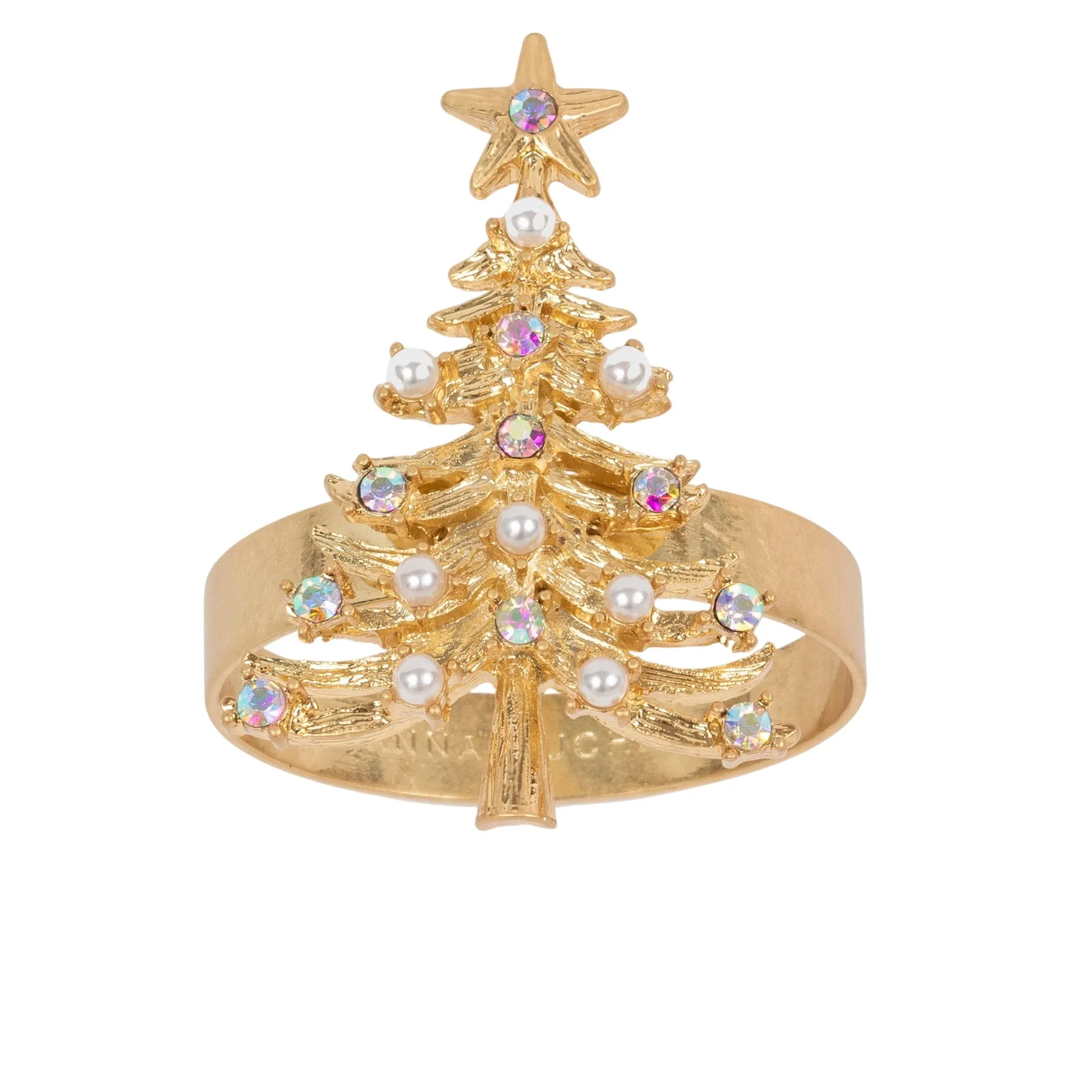 Christmas Tree Skinny Napkin Rings, Set Of Four