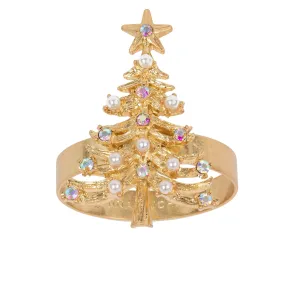 Christmas Tree Skinny Napkin Rings, Set Of Four