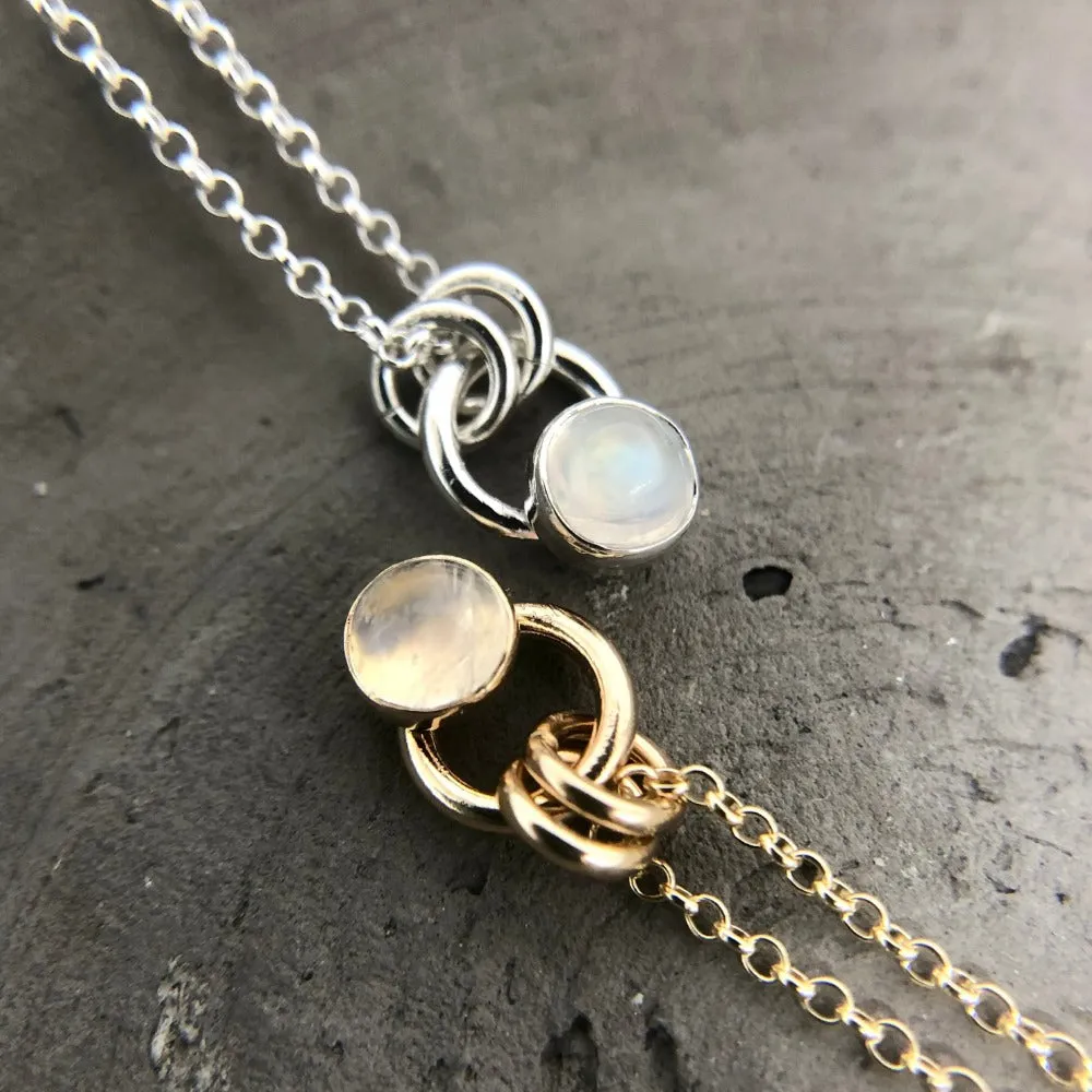 Crescent Moonstone Necklace