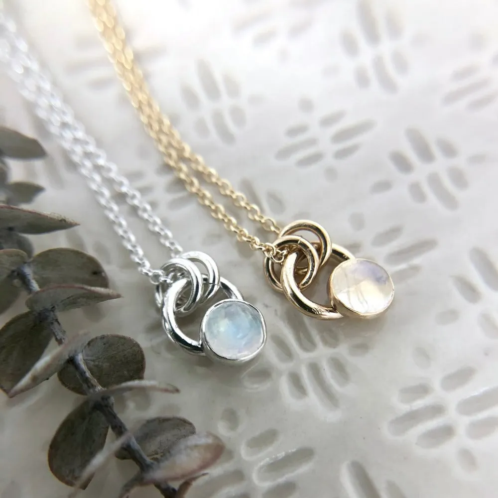 Crescent Moonstone Necklace