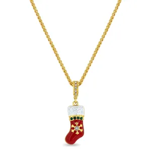 Crystal Christmas Stocking Enhancer Charm - Ritzy Couture DeLuxe 18k Gold Plated