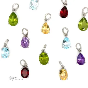 Dainty Faceted Gemstone Pendants