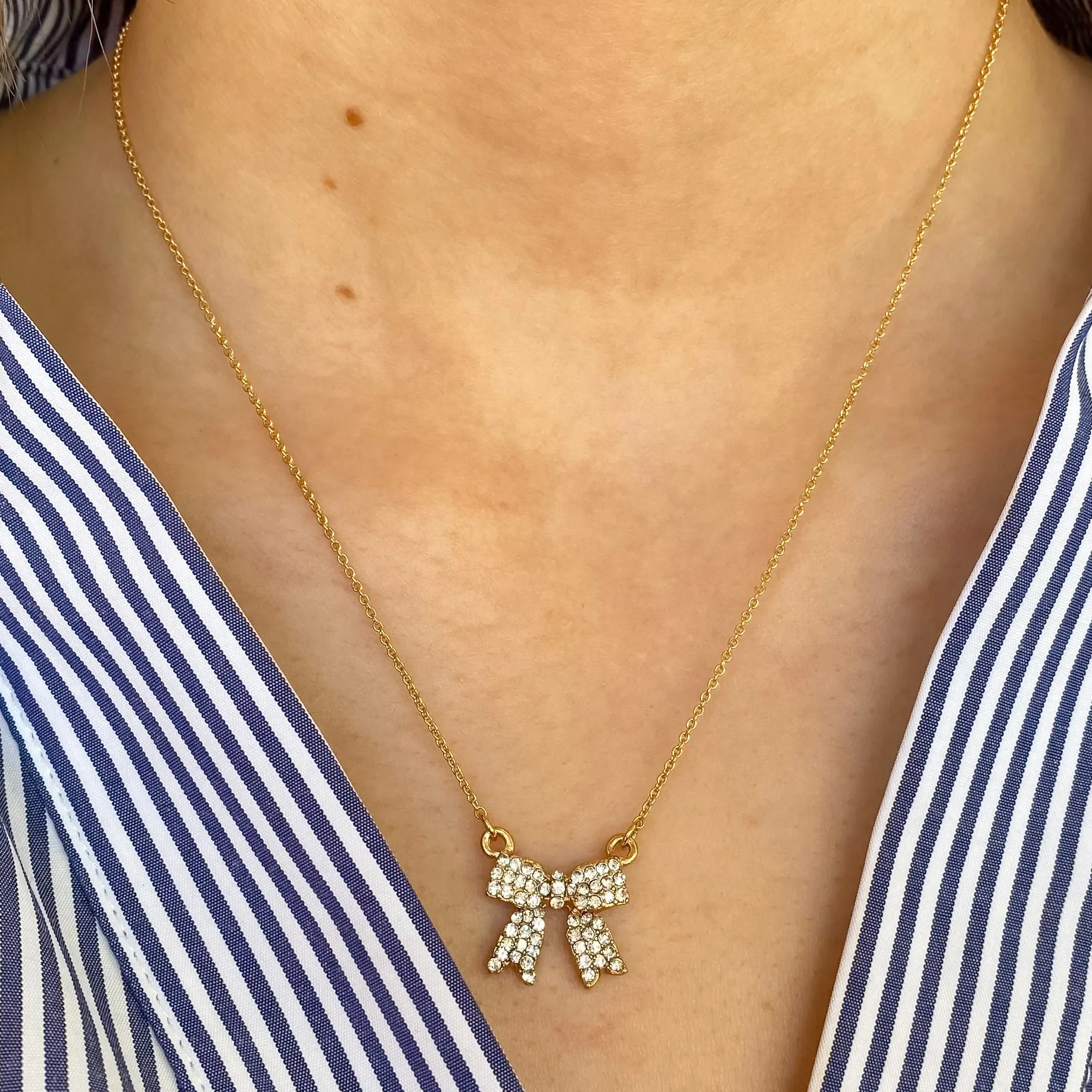 Dora Bow Gold Necklace By Meghan Browne