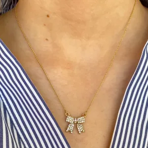 Dora Bow Gold Necklace By Meghan Browne