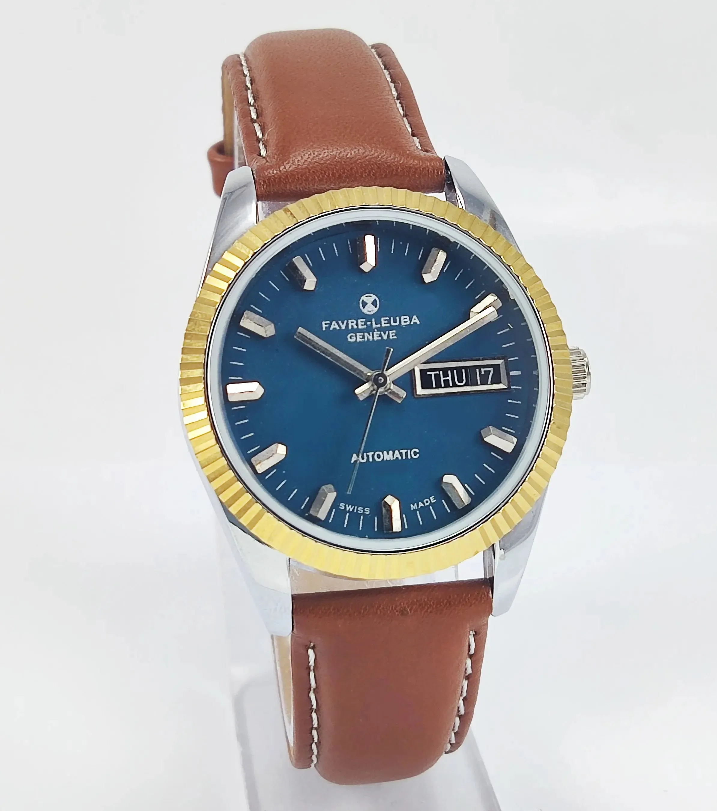 Favre Leuba Geneve Automatic Peacock Green Dial 2066 Men's Watch