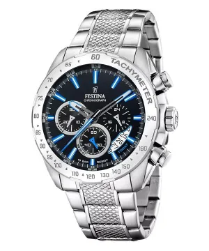 Festina Timeless Chronograph Stainless Steel Black Dial Quartz F20668-6 100M Men's Watch