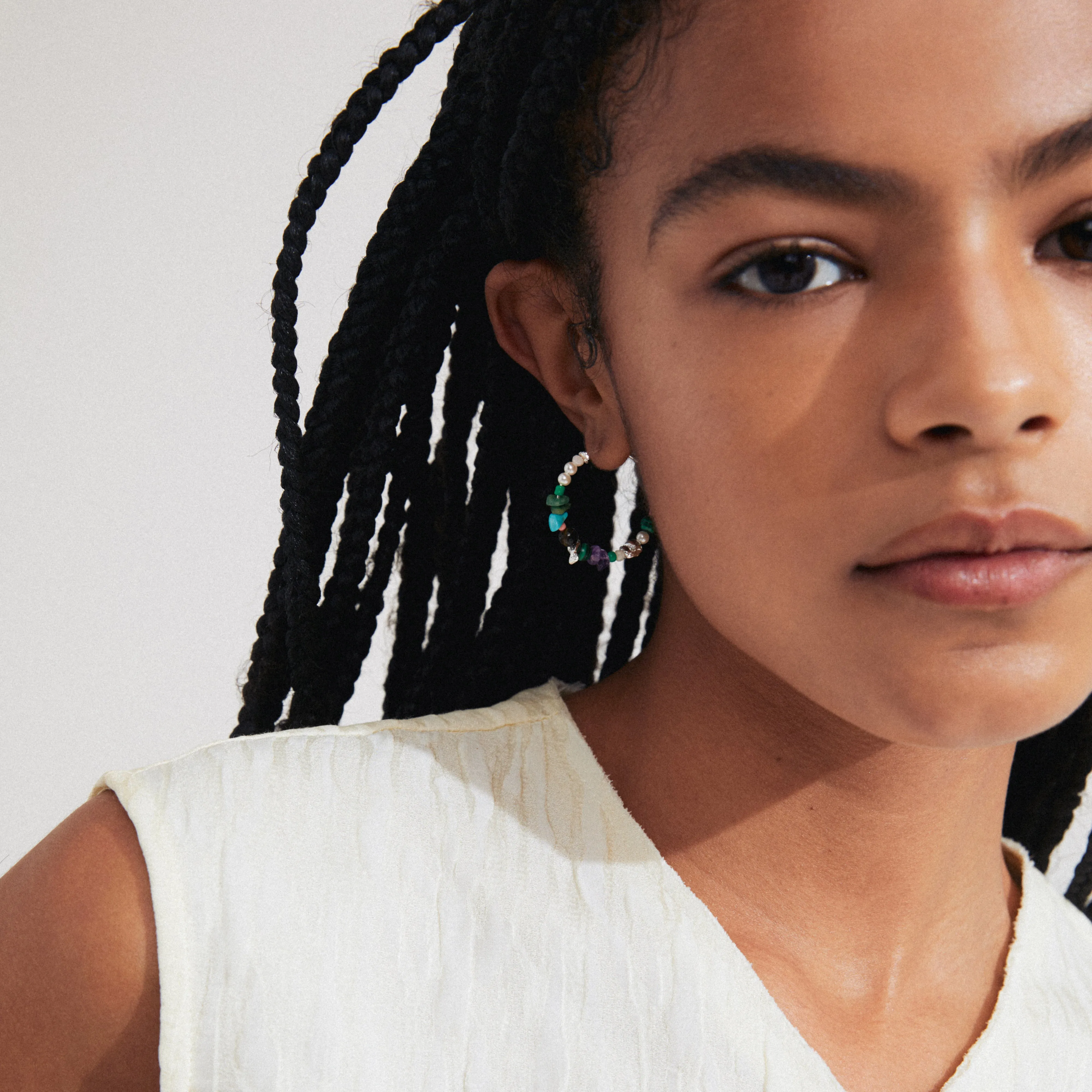 FORCE hoop earrings multi/silver-plated