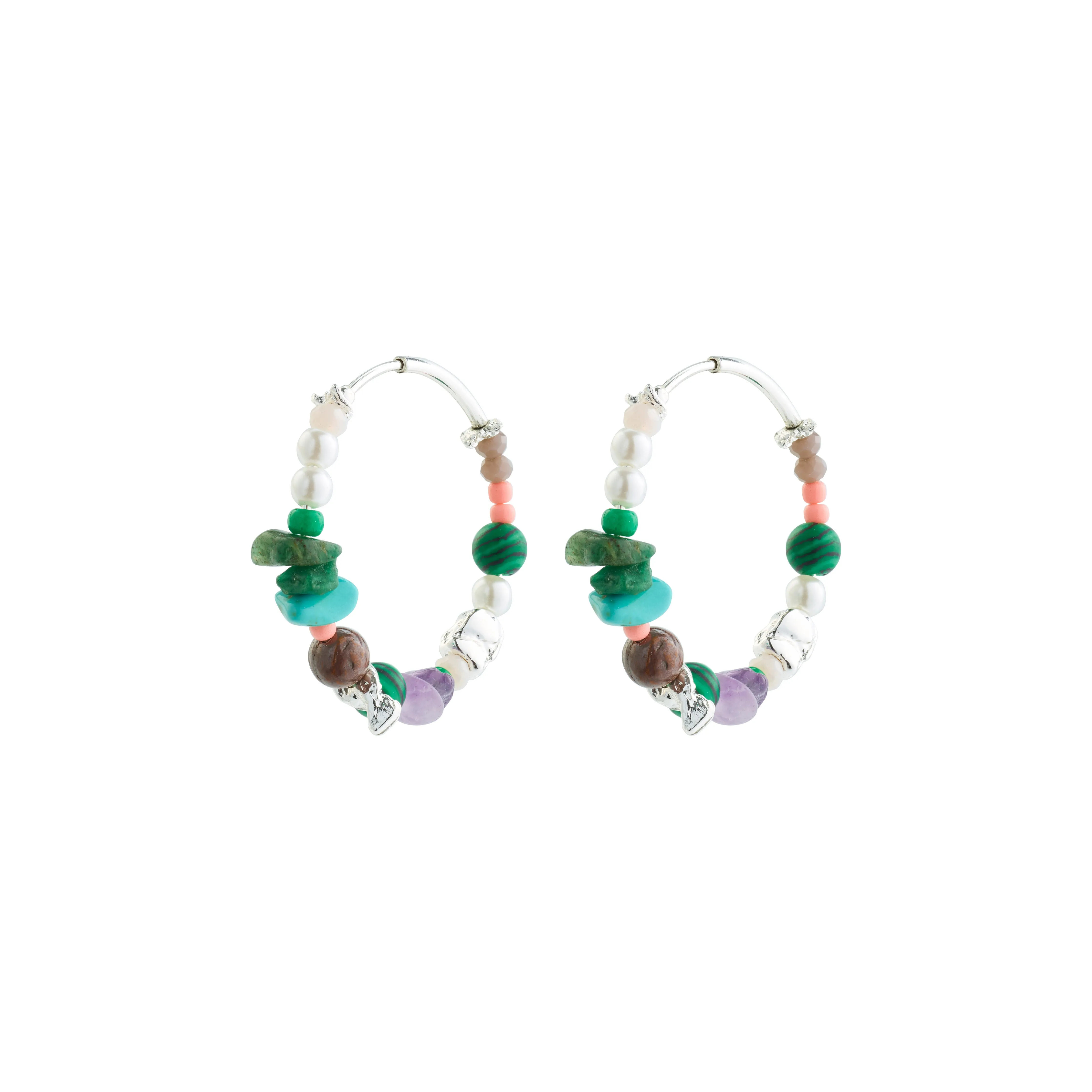 FORCE hoop earrings multi/silver-plated