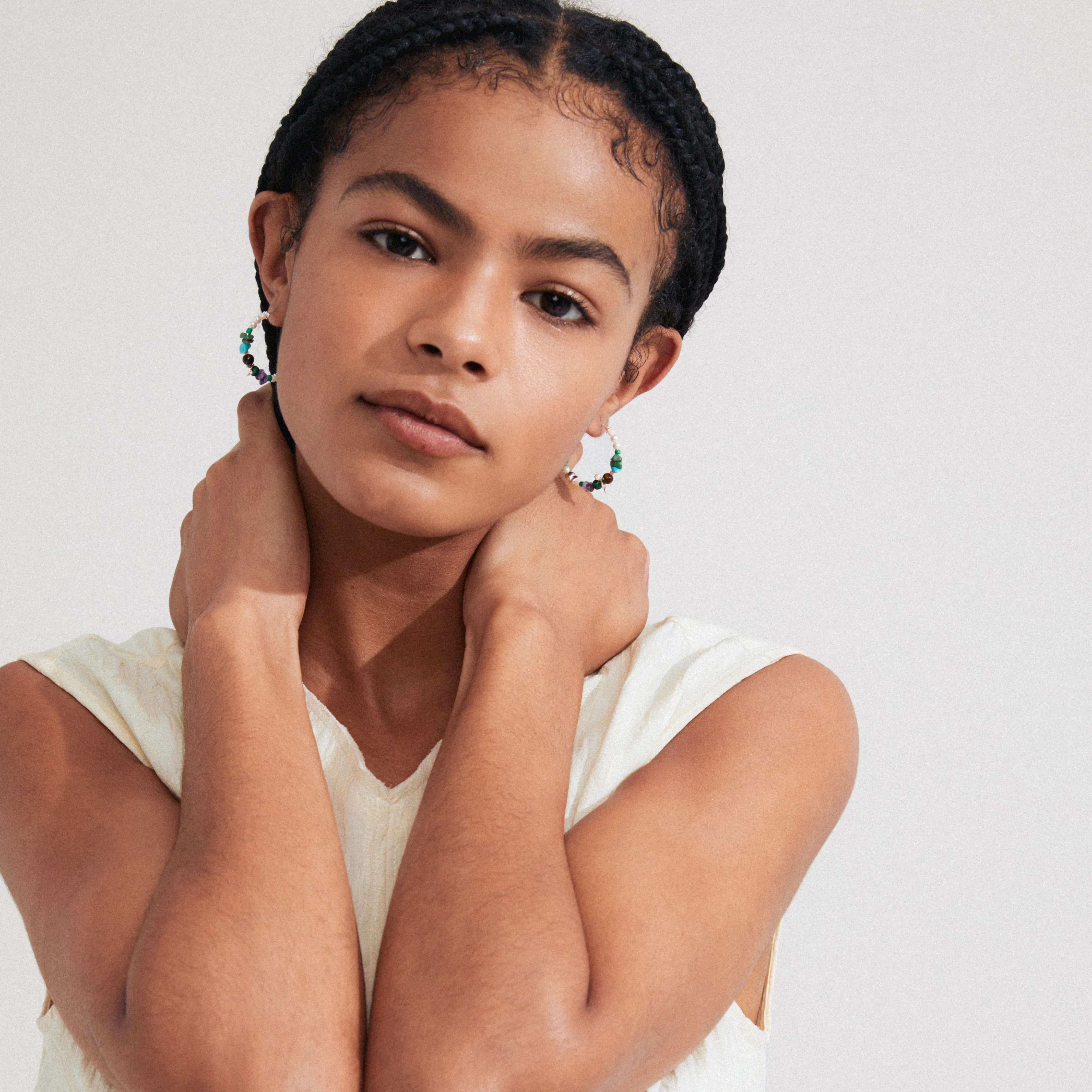 FORCE hoop earrings multi/silver-plated