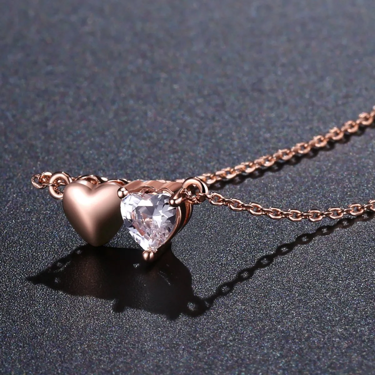 Forever Love Double Heart Pendant Necklace KPN0247