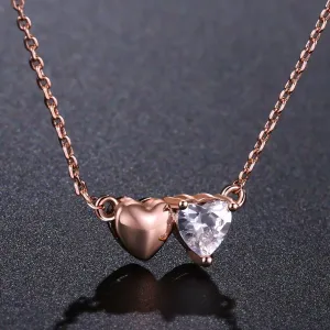 Forever Love Double Heart Pendant Necklace KPN0247