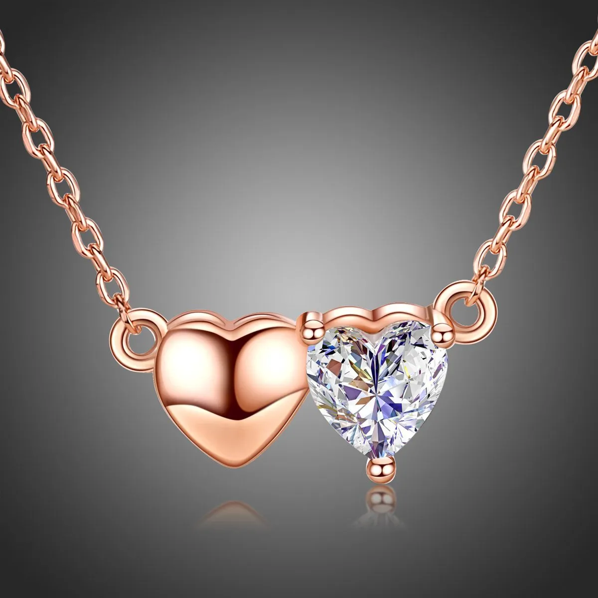 Forever Love Double Heart Pendant Necklace KPN0247