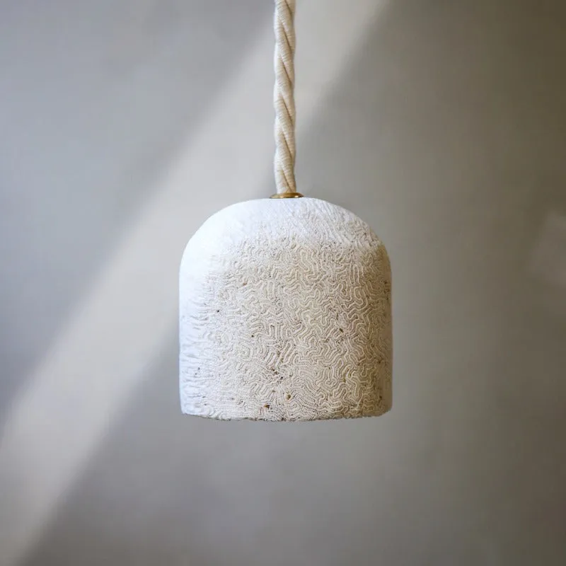 Fossil Coral Dome Hanging Pendant