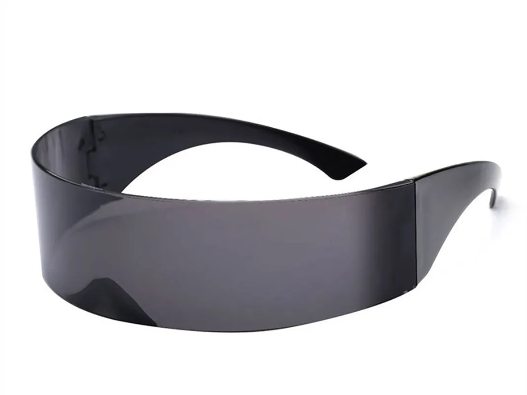 Futuristic Mirrored Wrap Around Costume Sunglasses