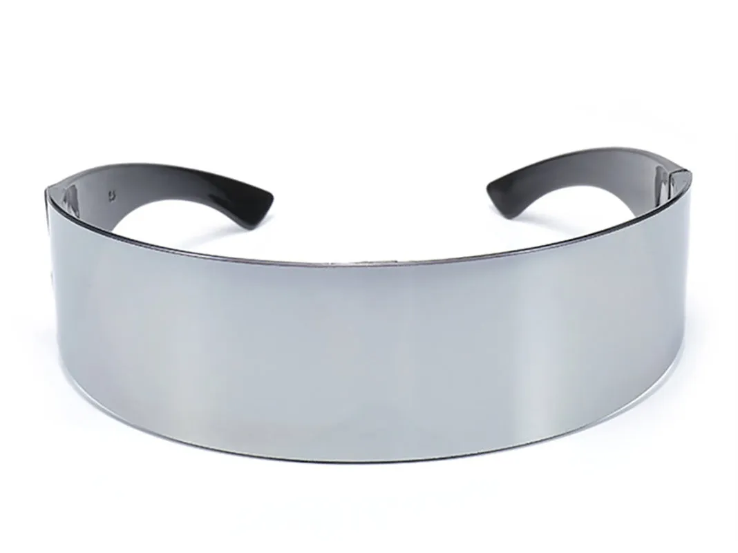Futuristic Mirrored Wrap Around Costume Sunglasses
