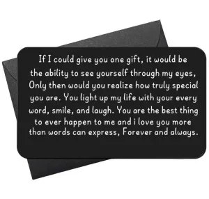 Gift - Wallet Card - metal note & envelope - if I could give you one gift