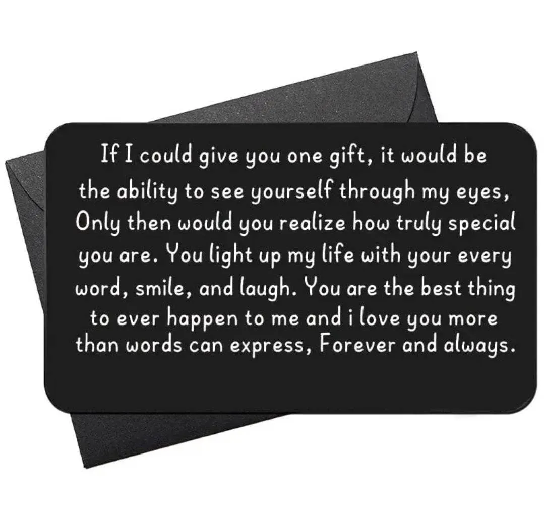Gift - Wallet Card - metal note & envelope - if I could give you one gift