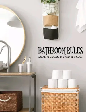 Home Decor - Wall Decal - bathroom rules