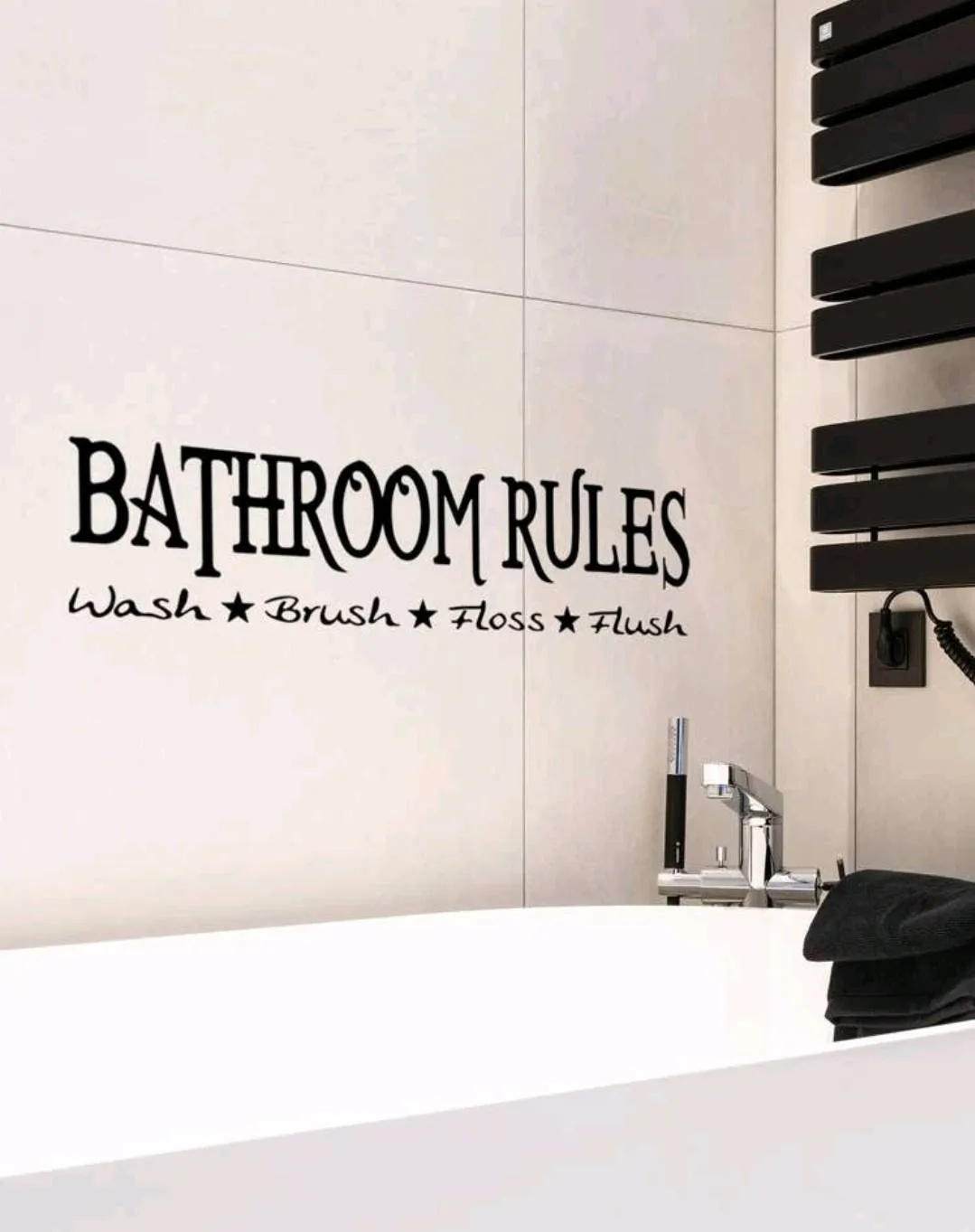 Home Decor - Wall Decal - bathroom rules