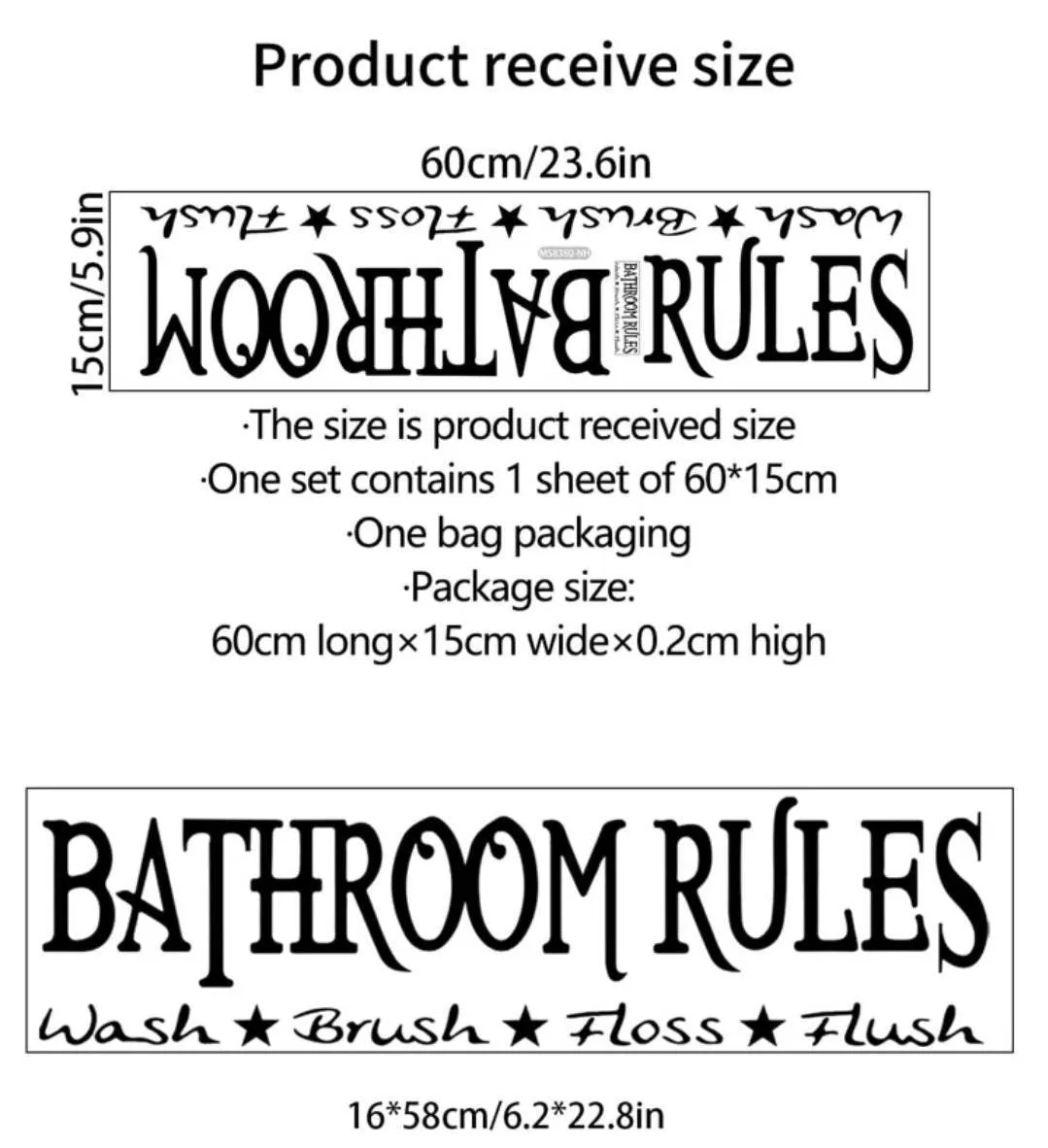 Home Decor - Wall Decal - bathroom rules