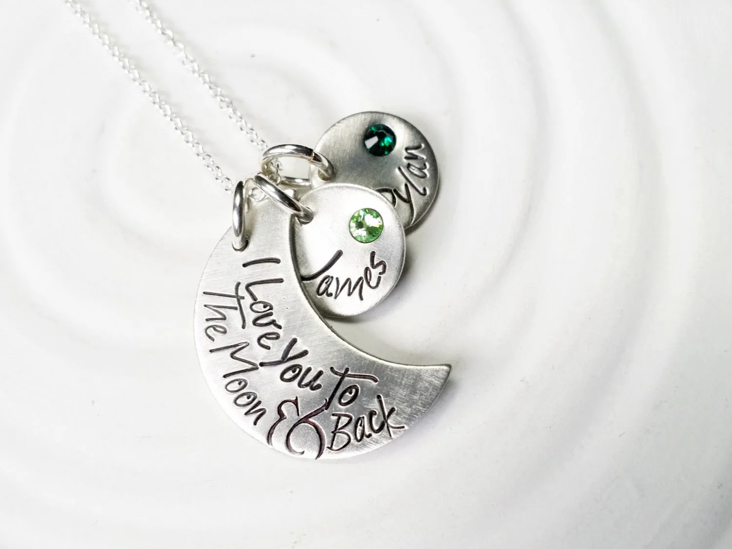 I Love You To The Moon & Back | Birthstone Mother's Necklace