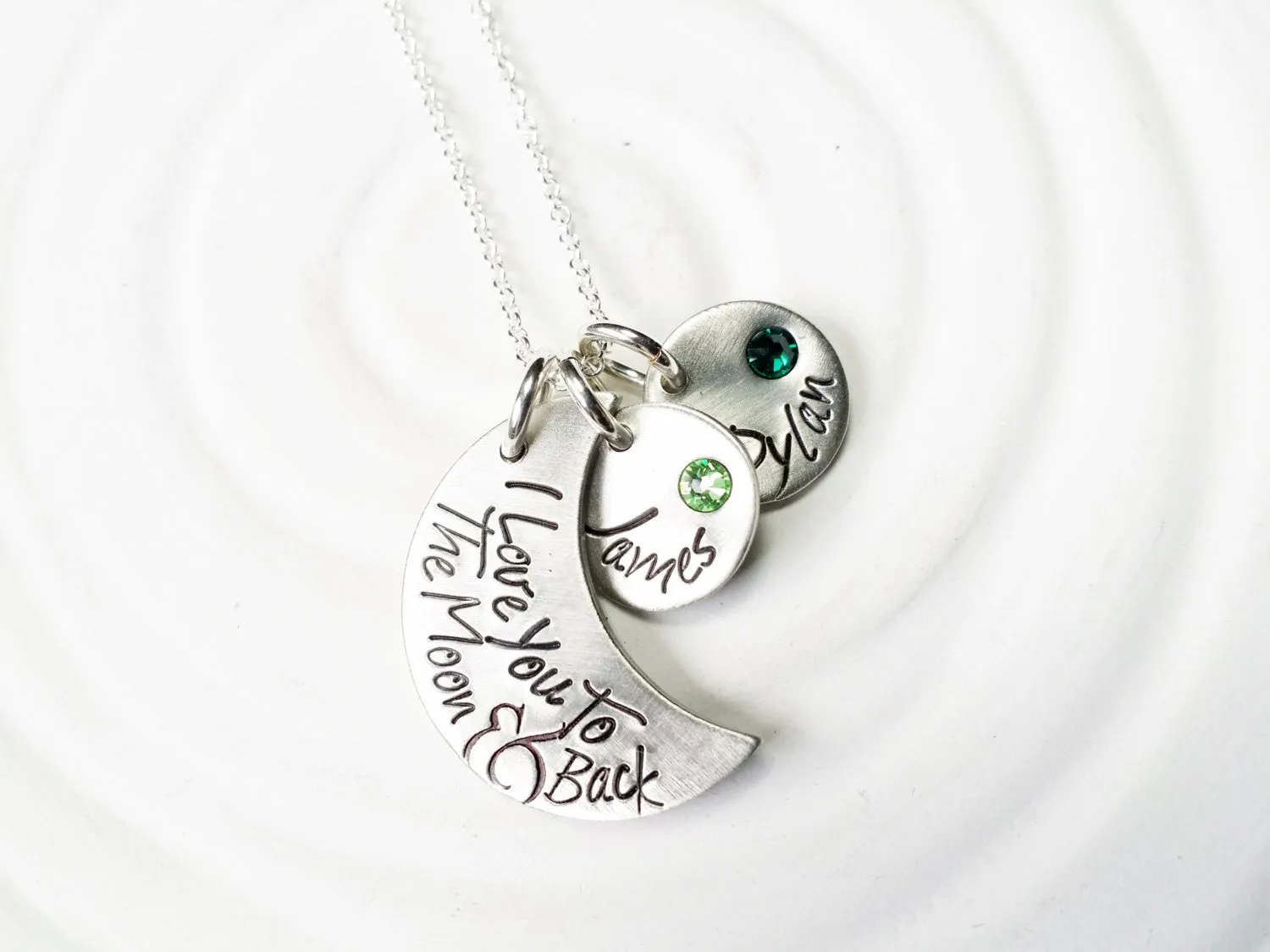 I Love You To The Moon & Back | Birthstone Mother's Necklace