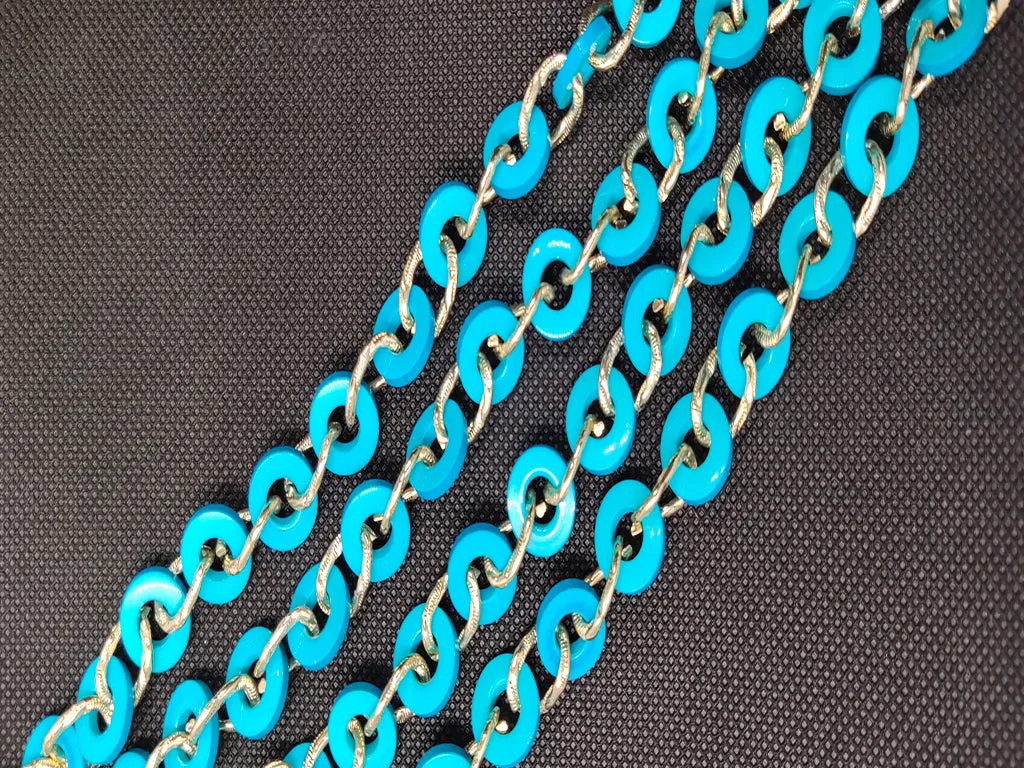 Light Blue Circular Acrylic Mask Chain