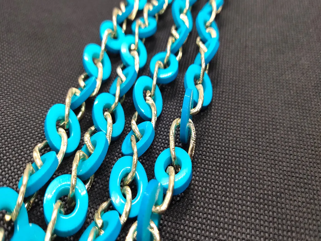 Light Blue Circular Acrylic Mask Chain