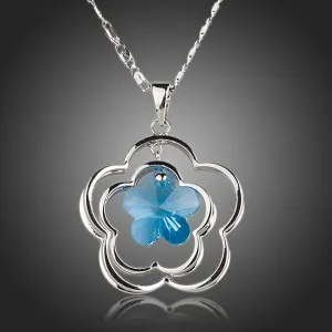 Light Blue Flower Necklace KPN0145