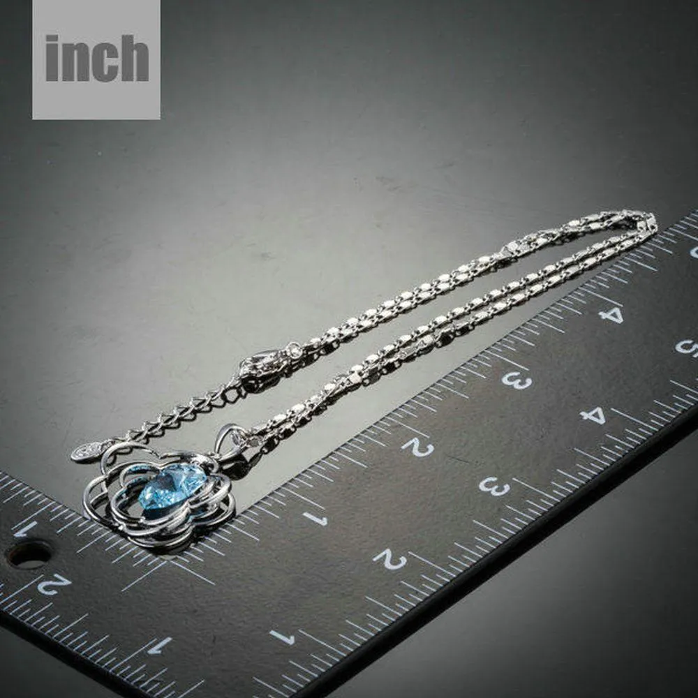 Light Blue Flower Necklace KPN0145