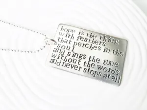 Literary Quote | Poetry Verse Necklace | Your Custom Text