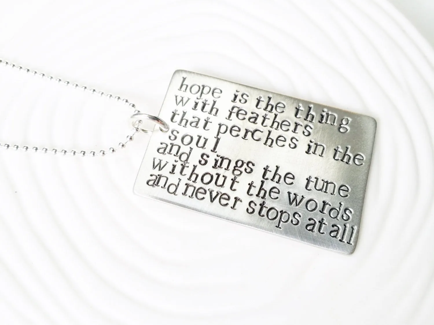 Literary Quote | Poetry Verse Necklace | Your Custom Text