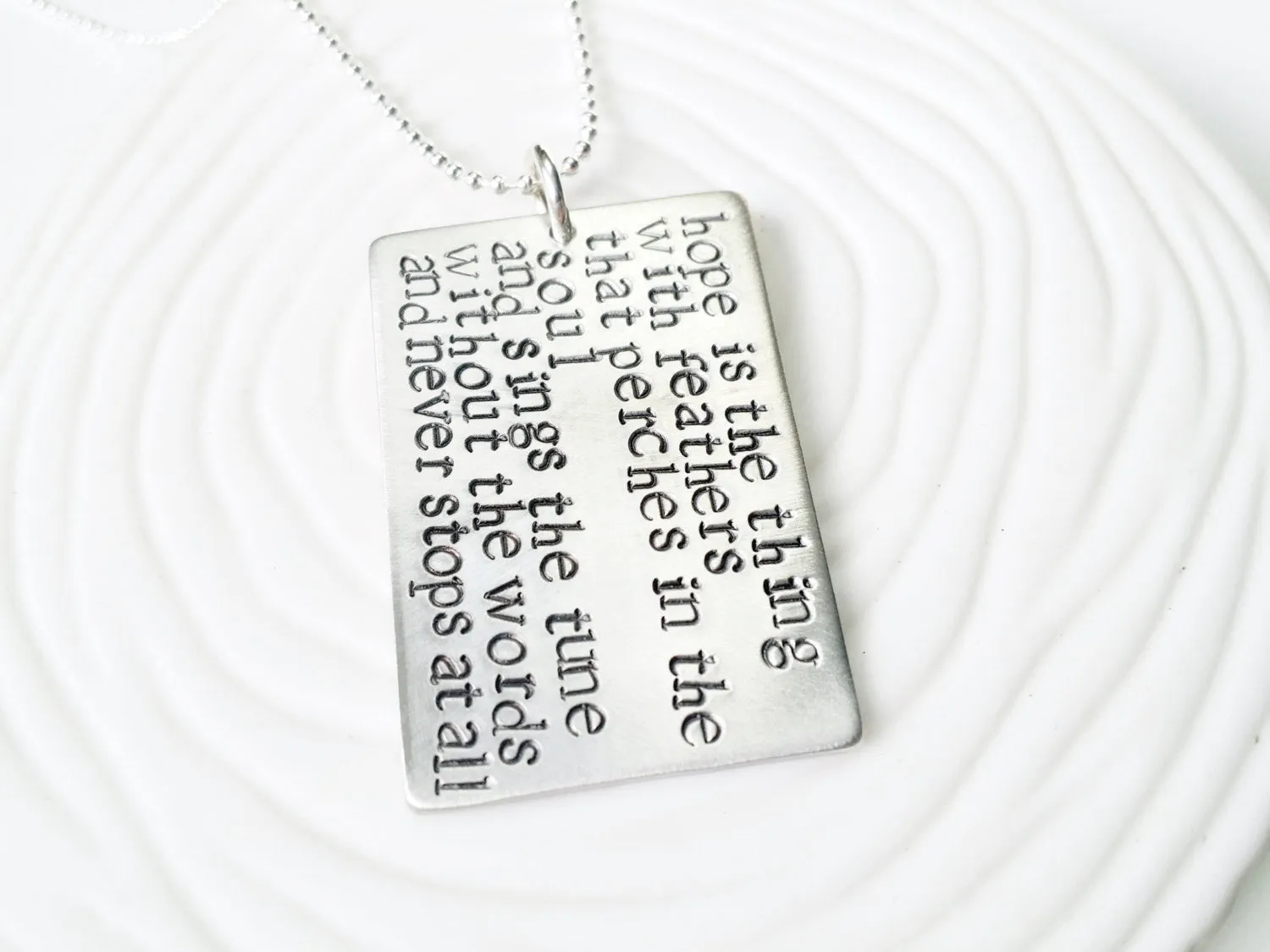 Literary Quote | Poetry Verse Necklace | Your Custom Text