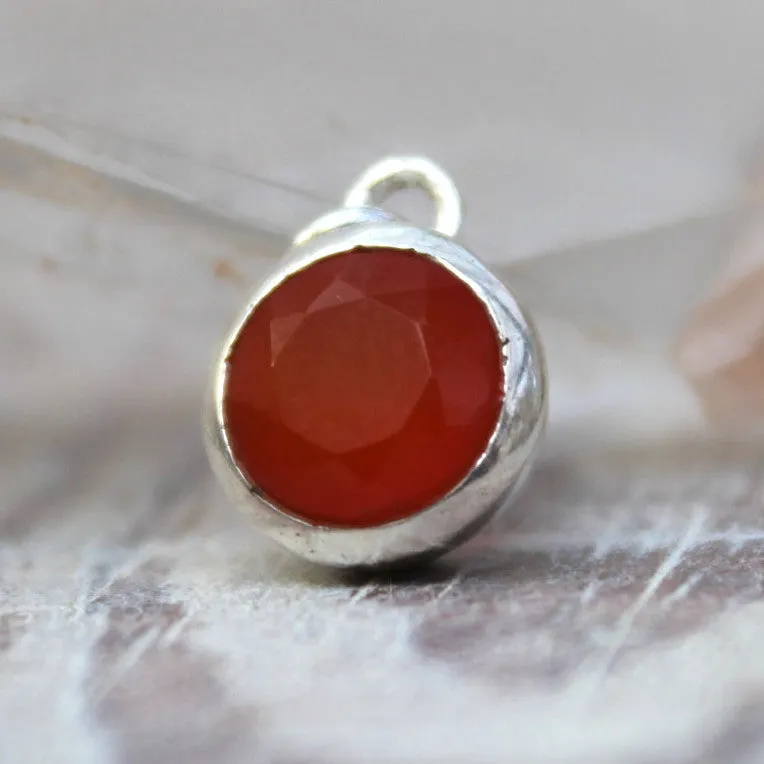 Little Faceted Carnelian   925 Sterling Silver Pendant