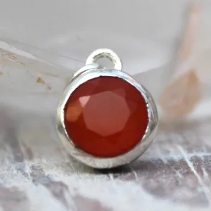 Little Faceted Carnelian   925 Sterling Silver Pendant